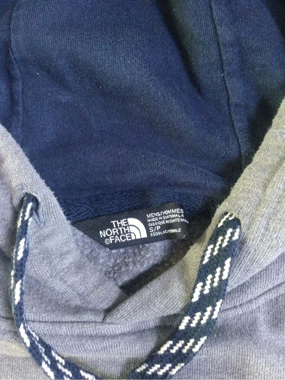 The North Face Gray Hoodie with Navy Lined Hood
